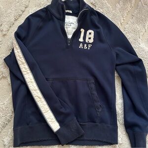 Abercrombie & Fitch Navy Men's Sweater with White Accents